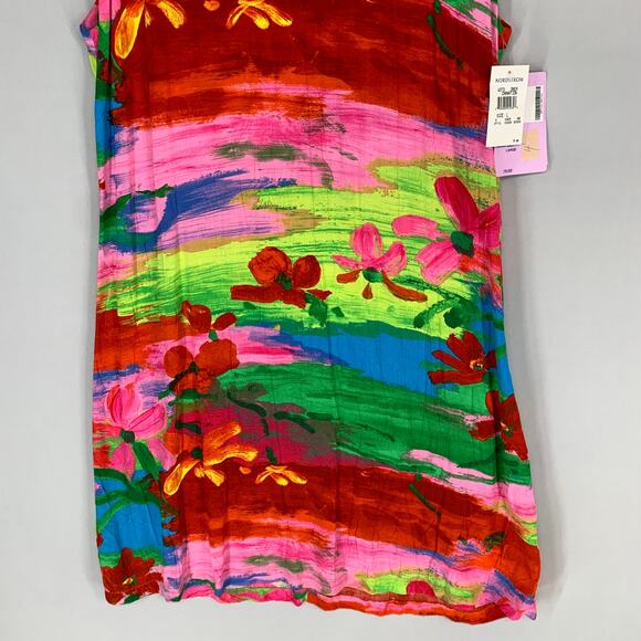 Jams World NWT Dress Red Tank Vintage Women Large Abstract Floral Paint - Picture 3 of 9
